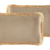 Conjunto De 2 Almofadas Em Veludo Creme 40 X 50 Cm Pothos