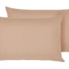 Conjunto De 2 Almofadas Em Tecido Cor De Areia 50 X 70 Cm Almyros