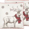 Conjunto De 2 Almofadas Em Tecido Branco E Vermelho 45 X 45 Cm Sven