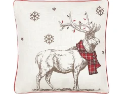 Conjunto De 2 Almofadas Em Tecido Branco E Vermelho 45 X 45 Cm Sven