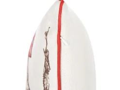 Conjunto De 2 Almofadas Em Tecido Branco E Vermelho 45 X 45 Cm Sven