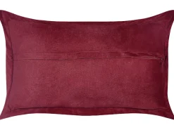 Conjunto De 2 Almofadas Em Bombazine Vermelho Escuro 47 X 27 Cm Zinnia