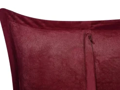 Conjunto De 2 Almofadas Em Bombazine Vermelho Escuro 47 X 27 Cm Zinnia