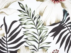 Conjunto De 2 Almofadas Em Veludo Branco E Verde Com Padrao De Folha 45 X 45 Cm Okra