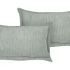 Conjunto De 2 Almofadas Em Bombazine Verde Claro 47 X 27 Cm Zinnia