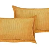 Conjunto De 2 Almofadas Em Bombazine Amarelo Mostarda 47 X 27 Cm Zinnia