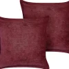 Conjunto De 2 Almofadas Em Bombazine Vermelho Escuro 43 X 43 Cm Zinnia