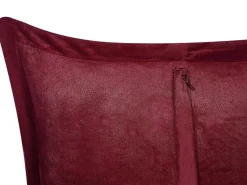 Conjunto De 2 Almofadas Em Bombazine Vermelho Escuro 43 X 43 Cm Zinnia