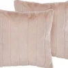 Conjunto De 2 Almofadas Em Rosa Claro Com Pelo 45 X 45 Cm Pumila