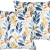 Conjunto De 2 Almofadas Em Veludo Amarelo E Azul 45 X 45 Cm Cattleya