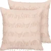 Conjunto De 2 Almofadas Em Poliester Rosa Salmao 45 X 45 Cm Agastache