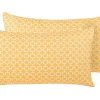 Conjunto De 2 Almofadas Em Tecido Amarelo E Branco 40 X 70 Cm Astakos