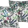 Conjunto De 2 Almofadas Em Veludo Verde Com Padrao De Folha 45 X 45 Cm Gasteria