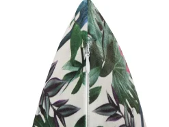 Conjunto De 2 Almofadas Em Veludo Verde Com Padrao De Folha 45 X 45 Cm Gasteria