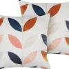 Conjunto De 2 Almofadas Em Veludo Branco Com Padrao De Folha 45 X 45 Cm Quinoa