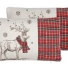 Conjunto De 2 Almofadas Em Tecido Branco E Vermelho 30 X 50 Cm Sven
