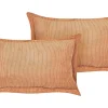 Conjunto De 2 Almofadas Em Bombazine Castanho Claro 47 X 27 Cm Zinnia