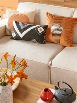 Conjunto De 2 Almofadas Laranja 45 X 45 Cm Ceropegia