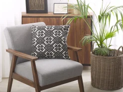 Conjunto De 2 Almofadas Preto E Branco 45 X 45 Cm Beskoz