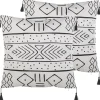 Conjunto De 2 Almofadas Preto E Branco 45 X 45 Cm Schefflera