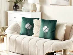 Conjunto De 2 Almofadas Verdes 45 X 45 Cm Ceropegia