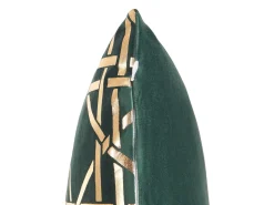 Conjunto De 2 Almofadas Verdes Com Dourado 45 X 45 Cm Cassia