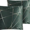 Conjunto De 2 Almofadas Verde Escuro 45 X 45 Cm Pinus