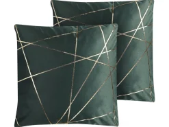 Conjunto De 2 Almofadas Verde Escuro 45 X 45 Cm Pinus