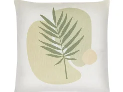 Conjunto De 2 Almofadas Verde E Creme 45 X 45 Cm Microsorum