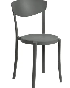 Conjunto De 4 Cadeiras De Jantar Cinzentas Escuras Vieste