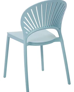 Conjunto De 4 Cadeiras De Jantar Em Plastico Azul Ostia