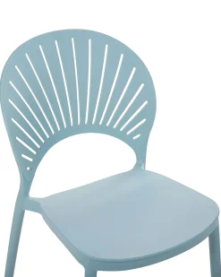 Conjunto De 4 Cadeiras De Jantar Em Plastico Azul Ostia