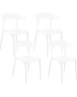 Conjunto De 4 Cadeiras De Jantar Brancas Gubbio