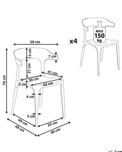 Conjunto De 4 Cadeiras De Jantar Brancas Gubbio