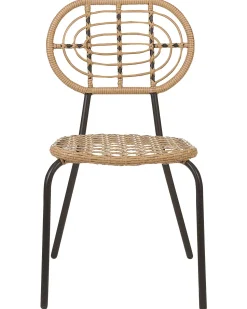 Conjunto De 4 Cadeiras De Jardim Em Rattan Cor Natural Pratello