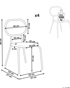 Conjunto De 4 Cadeiras De Jardim Em Rattan Cor Natural Pratello