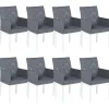 Conjunto De 8 Cadeiras De Jardim Cinzentas Bacoli