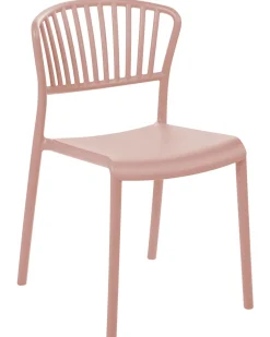 Conjunto De 4 Cadeiras De Jantar Em Plastico Rosa Gela