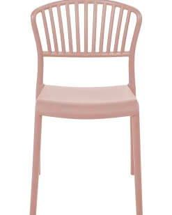 Conjunto De 4 Cadeiras De Jantar Em Plastico Rosa Gela