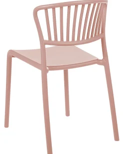 Conjunto De 4 Cadeiras De Jantar Em Plastico Rosa Gela
