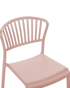 Conjunto De 4 Cadeiras De Jantar Em Plastico Rosa Gela