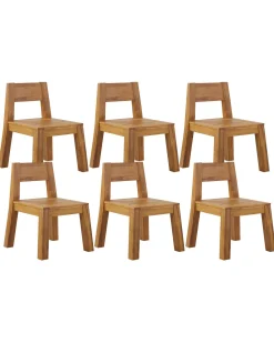 Conjunto De 6 Cadeiras De Jardim Em Madeira De Acacia Livorno