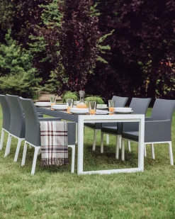 Conjunto De 6 Cadeiras De Jardim Cinzentas Bacoli