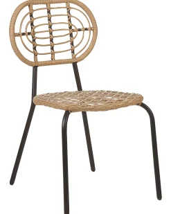 Conjunto De 8 Cadeiras De Jardim Em Rattan Cor Natural Pratello