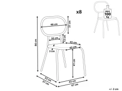 Conjunto De 8 Cadeiras De Jardim Em Rattan Cor Natural Pratello