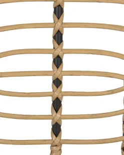 Conjunto De 2 Cadeiras De Jardim Em Rattan Cor Natural Com Almofadas Pratello