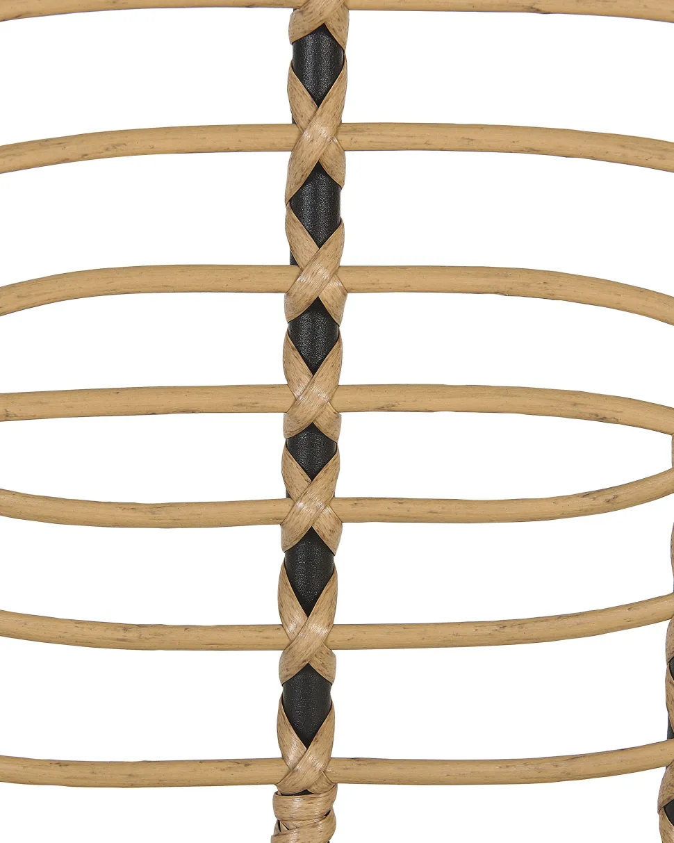 Conjunto De 2 Cadeiras De Jardim Em Rattan Cor Natural Com Almofadas Pratello