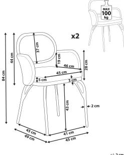 Conjunto De 2 Cadeiras De Jardim Em Rattan Cor Natural Com Almofadas Pratello