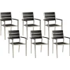 Conjunto De 6 Cadeiras De Jardim Pretas Vernio