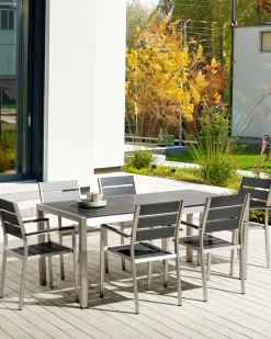 Conjunto De 6 Cadeiras De Jardim Pretas Vernio